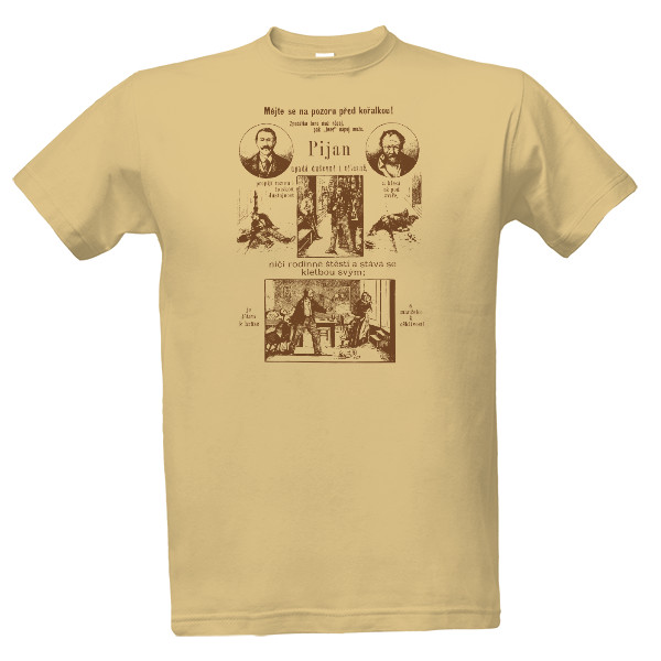 Tričko s potiskem Pijan retro