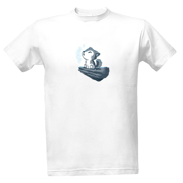 Tričko s potiskem Vlče Vyje na Měsíc